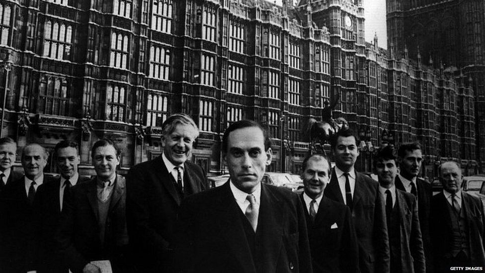 James Davidson (second from the right) and other Liberal MPs outside Parliament in 1967