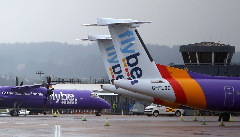 Flybe aircraft on airport tarmac