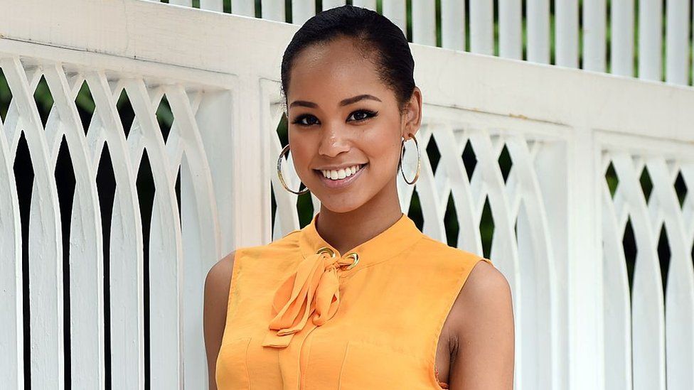 Miss Japan Ariana Miyamoto poses during an exclusive interview with AFP in Tokyo on May 7, 2015.