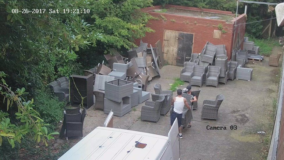 CCTV footage from the day of the theft