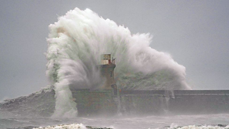 A wave dislodged the dome from the top of South Shields Lighthouse