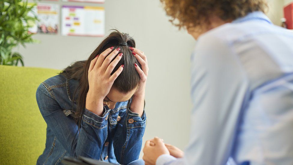 A woman in therapy