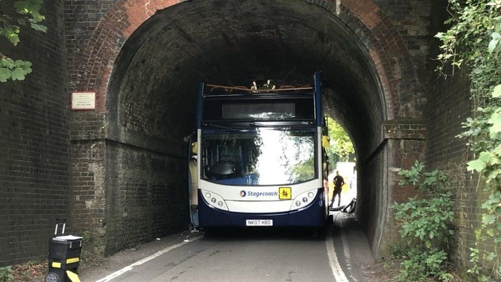 Bus crash scene