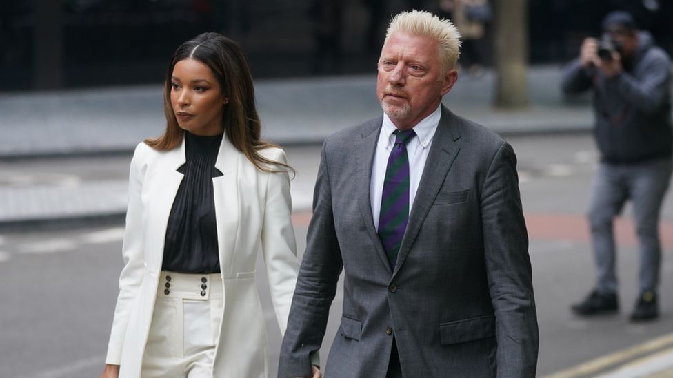 Boris Becker arriving at court on 29 April