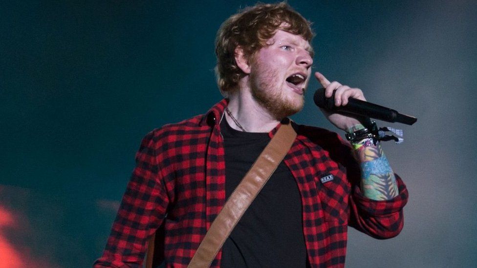 Ed Sheeran performs at Glastonbury