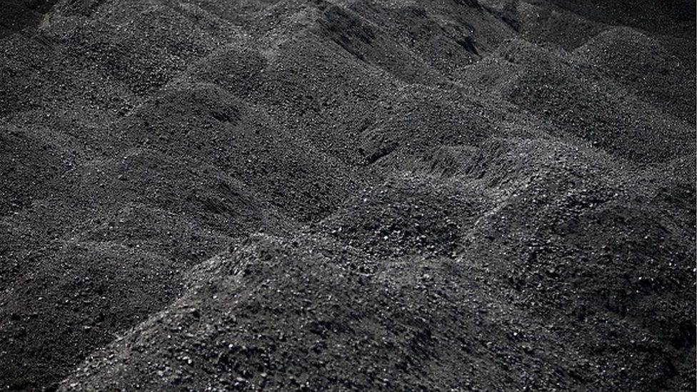 Mounds of coal