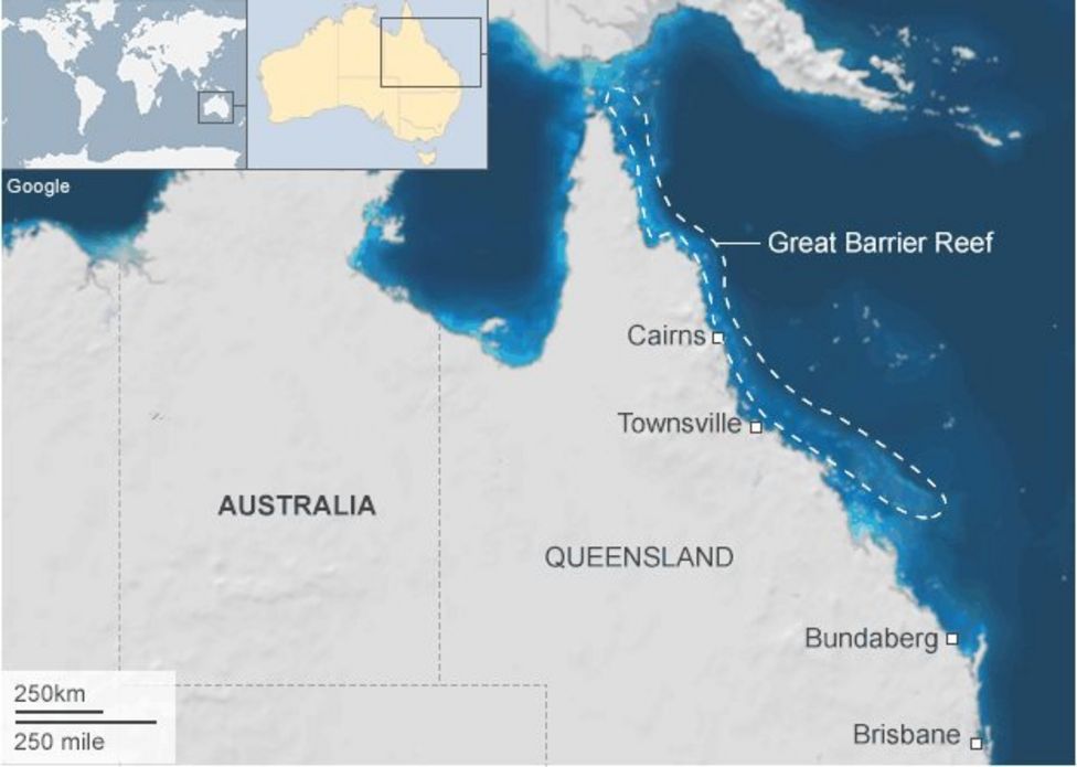 Большой барьерный риф на карте австралии. Большой Барьерный риф на карте. Барьерный риф в Австралии на карте. Острова большого барьерного рифа на карте.