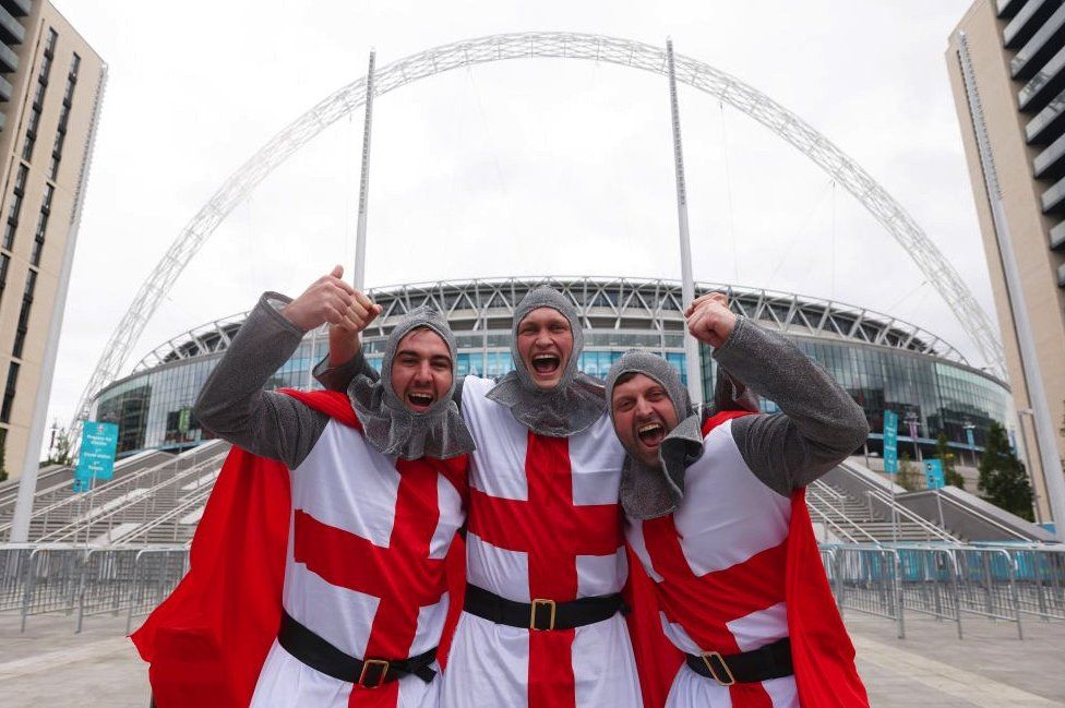 Three England fans