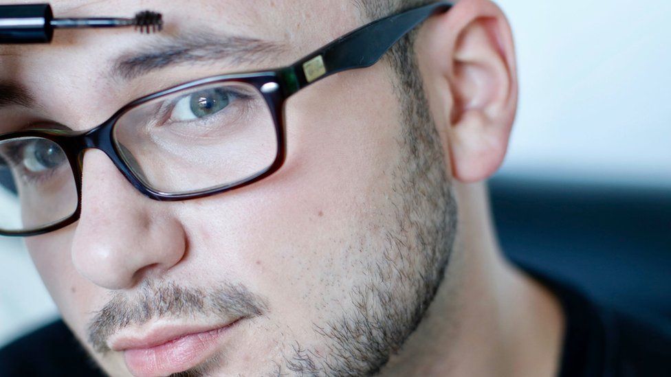 Gianni Casagrande uses a brow styling gel to control his "bushy" eyebrows