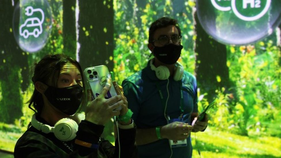 Visitors to the Green Forest Pavilion