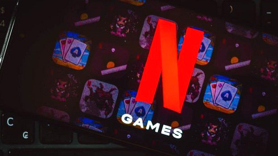 Netflix Games logo on a mobile phone