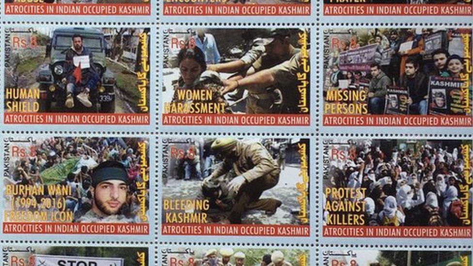 Kashmir commemorative stamps issued by Pakistan Post