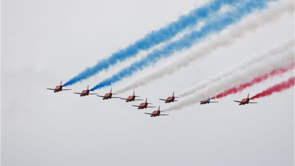 The RAF's Red Arrows at the D-Day commemorations