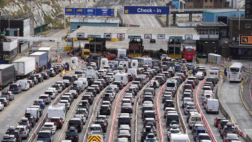 Queueing traffic at Dover