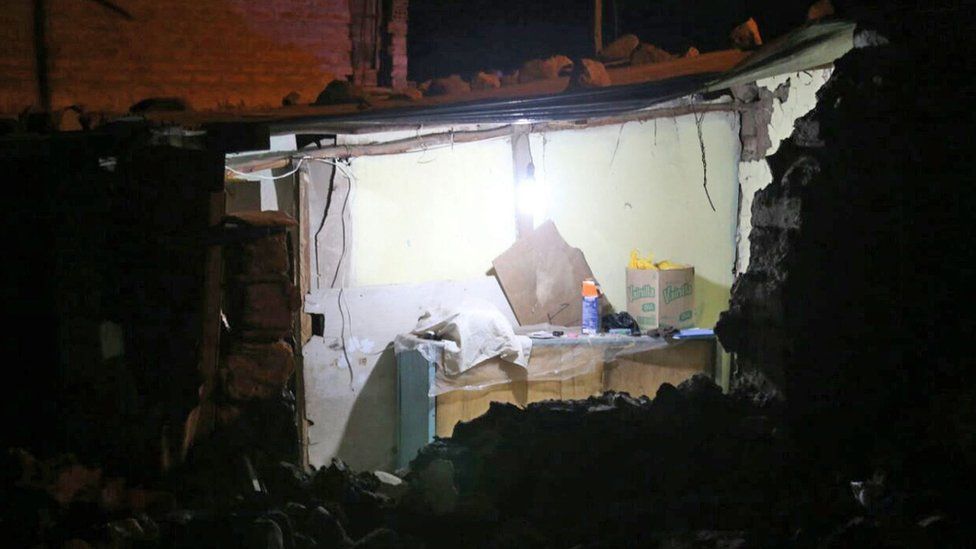 House damaged by earthquake in Arequipa region