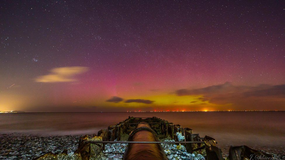 Northern lights over Abergele, Conwy
