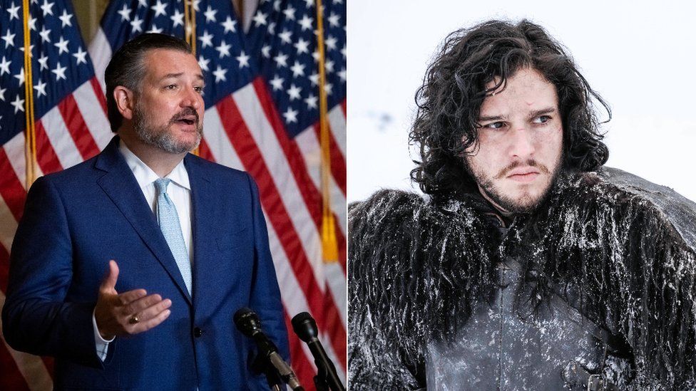 Ted Cruz and Kit Harrington as Jon Snow