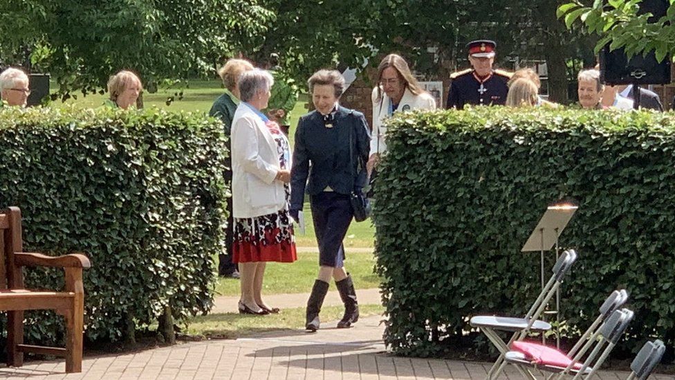 Princess Anne arriving at ceremony