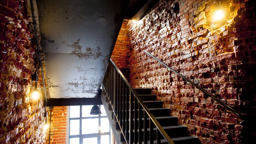 Bleak stairs in Gulag museum
