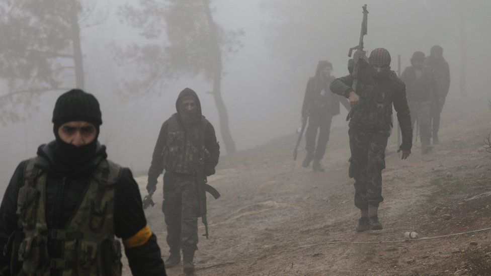YPG fighters have been seen to the north-east of Afrin