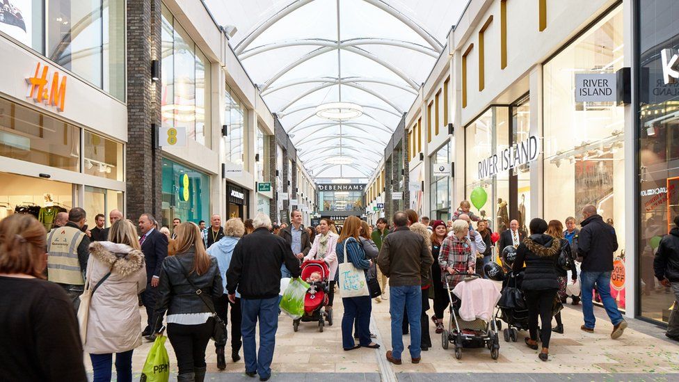 Shoppers in Friars Walk