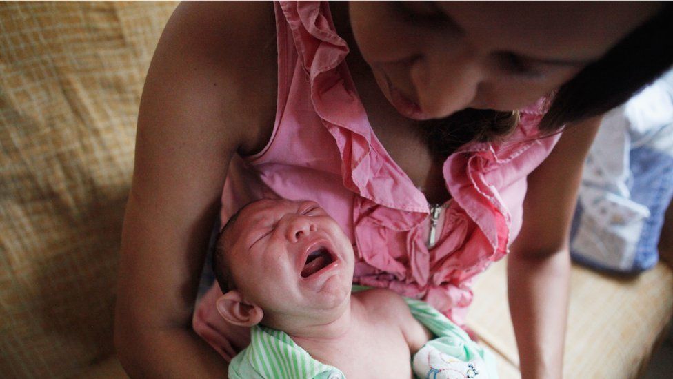 Daniele Santos and baby Juan Pedro who was born with microcephaly, in Recife, Pernambuco state, Brazil. 3 February 2016