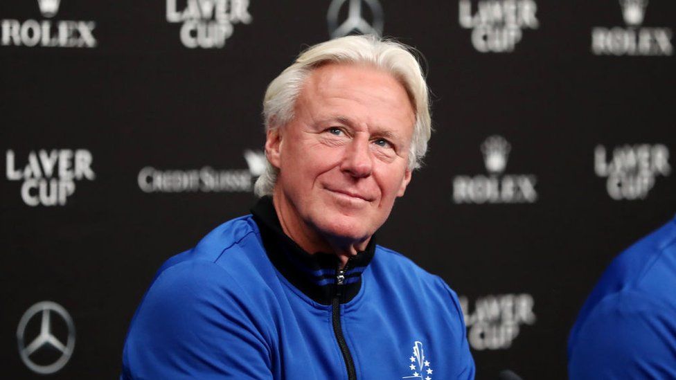 Captain Bjorn Borg of Team Europe looks on during a press conference ahead of the 2021 Laver Cup at TD Garden on September 23, 2021 in Boston, Massachusetts.