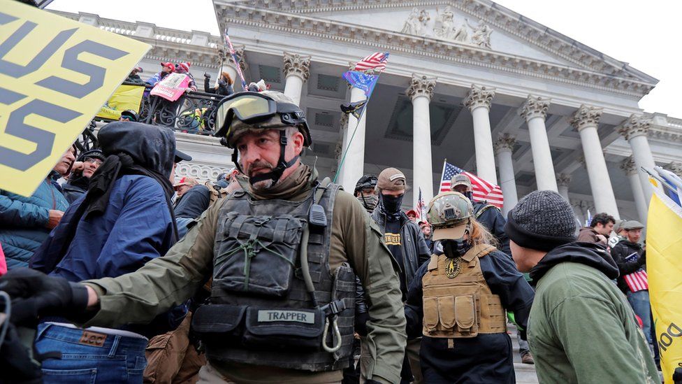 Members of the Oath Keepers are seen among supporters of U.S. President Donald Trump at the U.S. Capitol