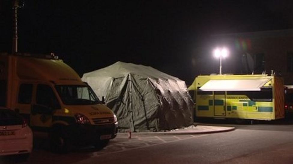 Tent outside the Norfolk and Norwich Hospital in 2013