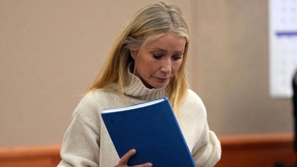 US actress Gwyneth Paltrow leaves courtr in Park City, Utah