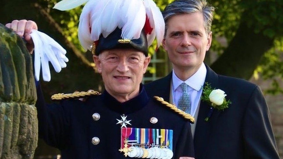 Maj Gen Alastair Bruce was married to Stephen Knott in the shadow of Edinburgh Castle last month