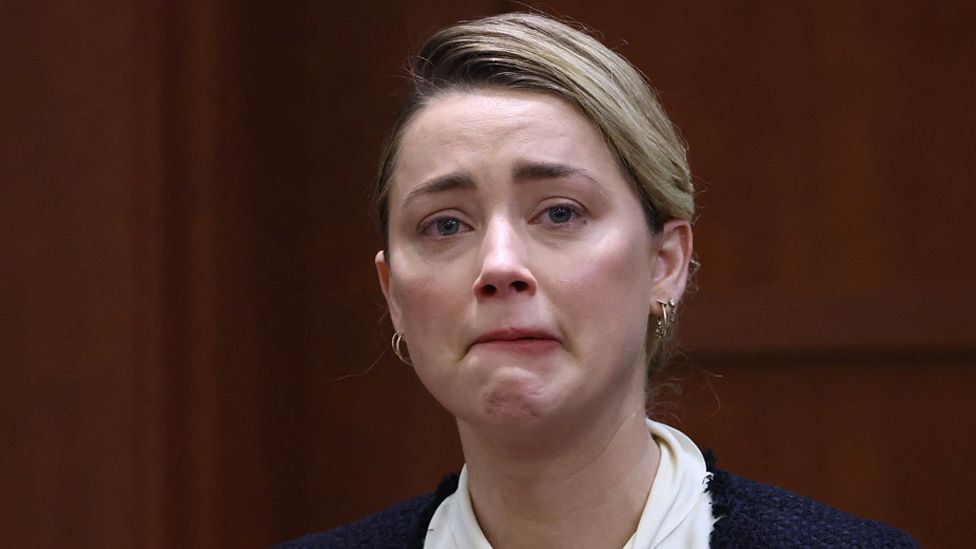 US actress Amber Heard testifies at the Fairfax County Circuit Courthouse in Fairfax, Virginia, on 5 May 2022