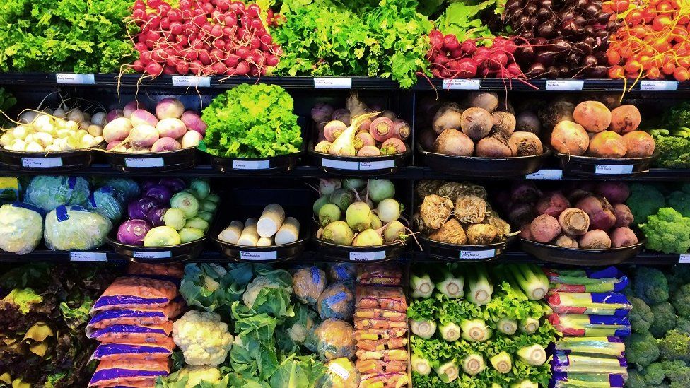 Fresh vegetables in a supermarket