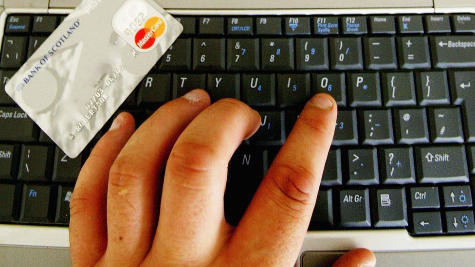 Computer keyboard and credit card