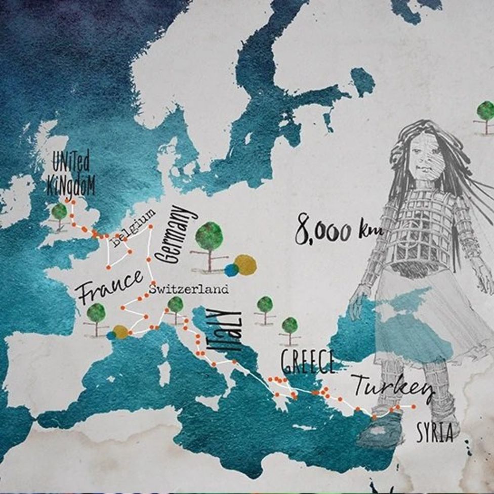 Little Amal The giant puppet walking 5000 miles from Turkey to the UK