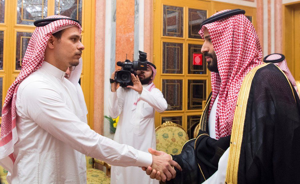 Saudi Crown Prince Mohammed bin Salman meets with Khashoggi family in Riyadh, Saudi Arabia 23 October, 2018