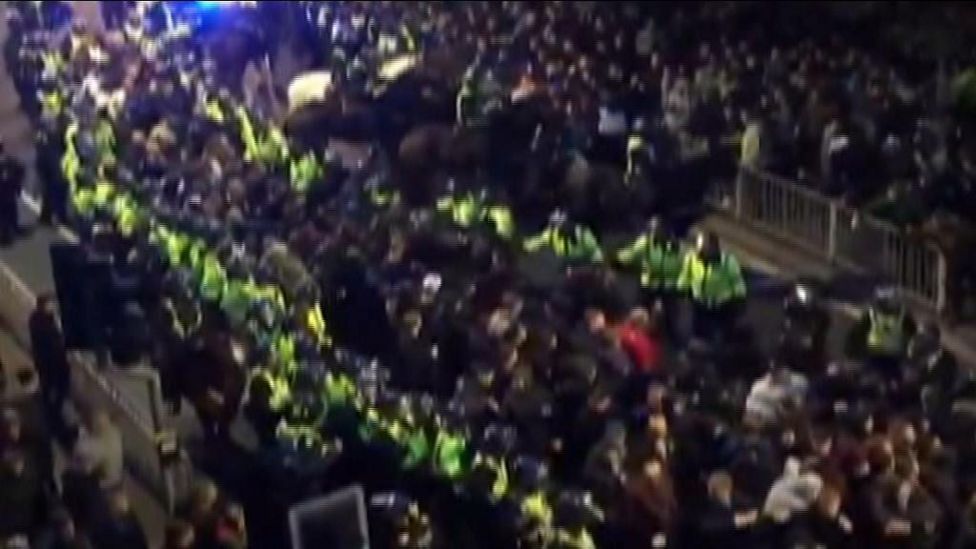 Portsmouth football fan jailed for punching police horse BBC News