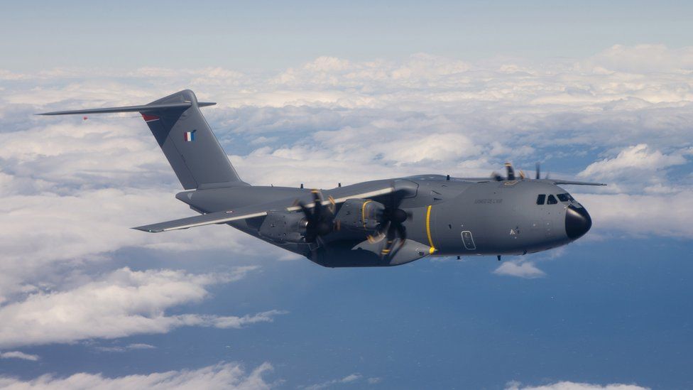 An Airbus A400M in flight