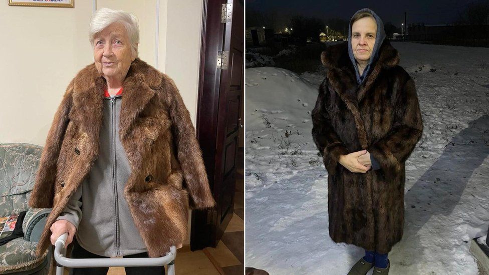 Two women in fur coats