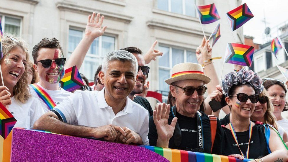 London mayor, Sadiq Khan, at the 2019 Pride parade