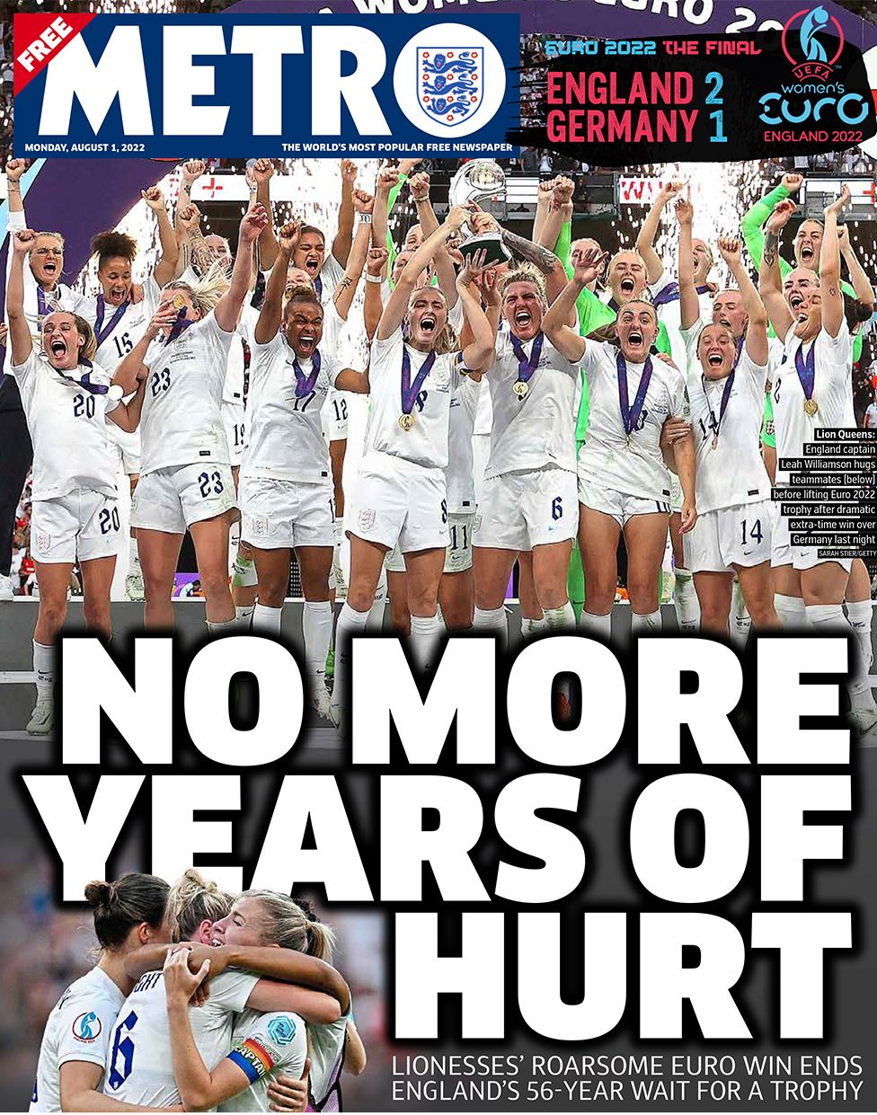 Metro front page 1 August 2022