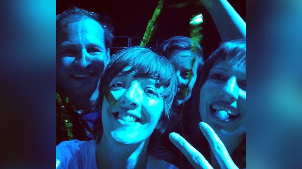 Anna Doble at an Arcade Fire gig