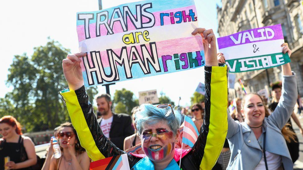 Trans Pride demonstrators