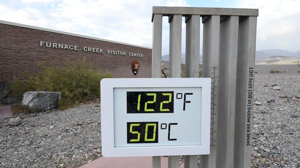 Temperatures in Death Valley, California