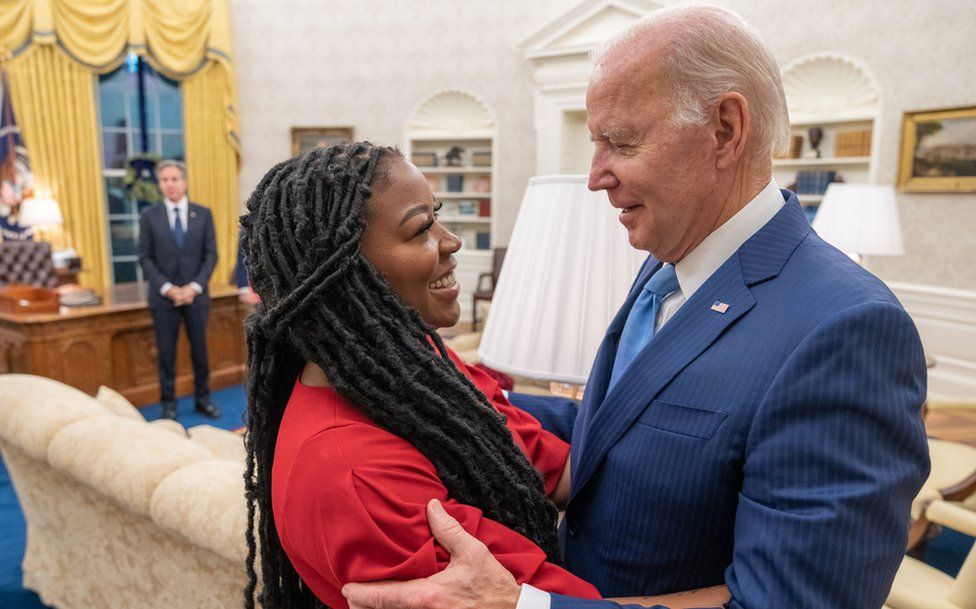 President Biden with Griner's wife Cherelle