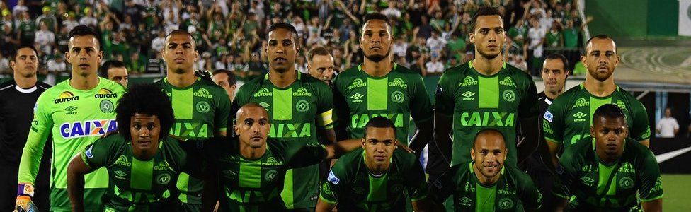 Chapecoense team at semi-final against Argentina's San Lorenzo - 24 November