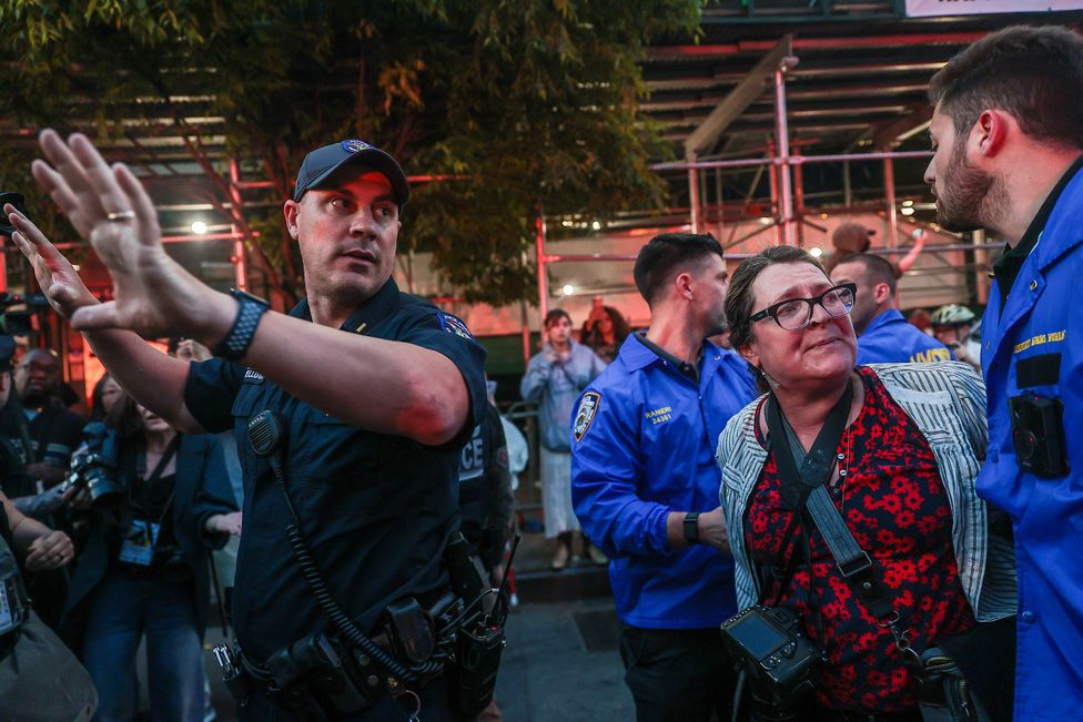 Photojournalist Stephanie Keith is arrested at Jordan Neely vigil and protest in New York, United States on May 8, 2023.