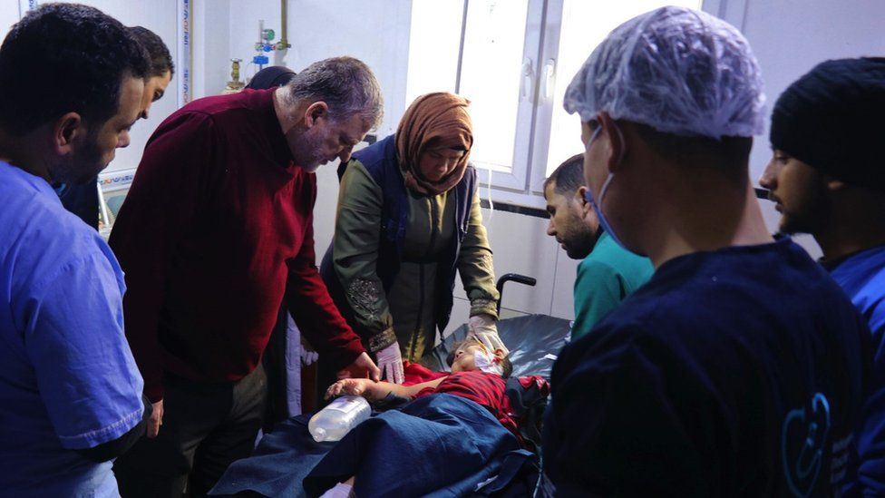Мохаммед Агид проходит лечение в больнице аль-Шифа в Африне, северо-запад Сирии
