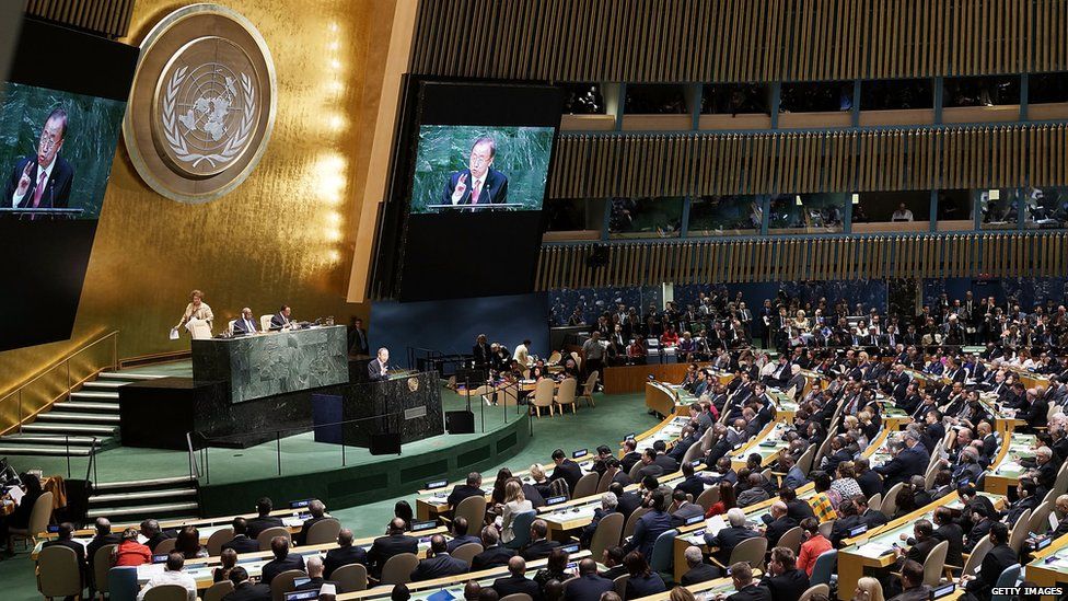 Ban Ki-moon address the UN general assembly
