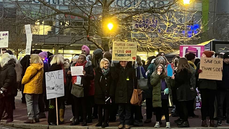 Protest about Thurrock Council